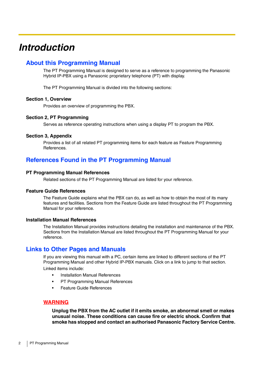 Panasonic KX-TDA200 manual About this Programming Manual, References Found in the PT Programming Manual 