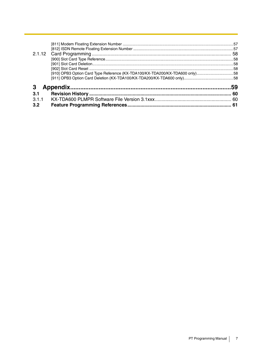 Panasonic KX-TDA200 manual Appendix 