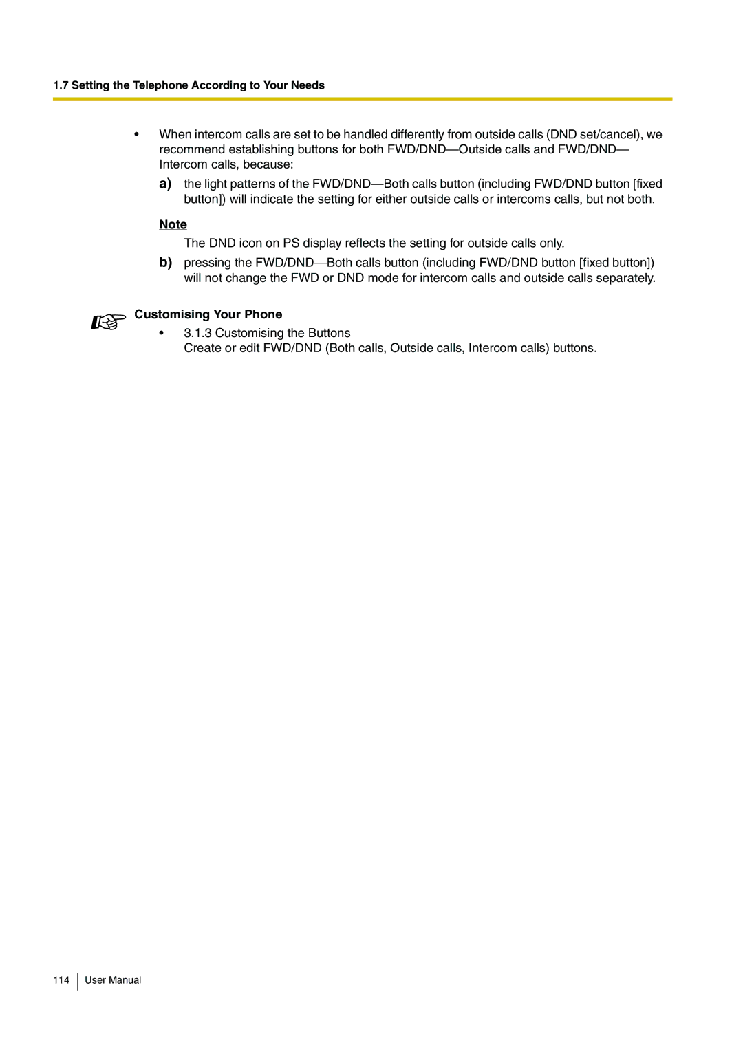 Panasonic KX-TDA200 user manual Customising Your Phone 