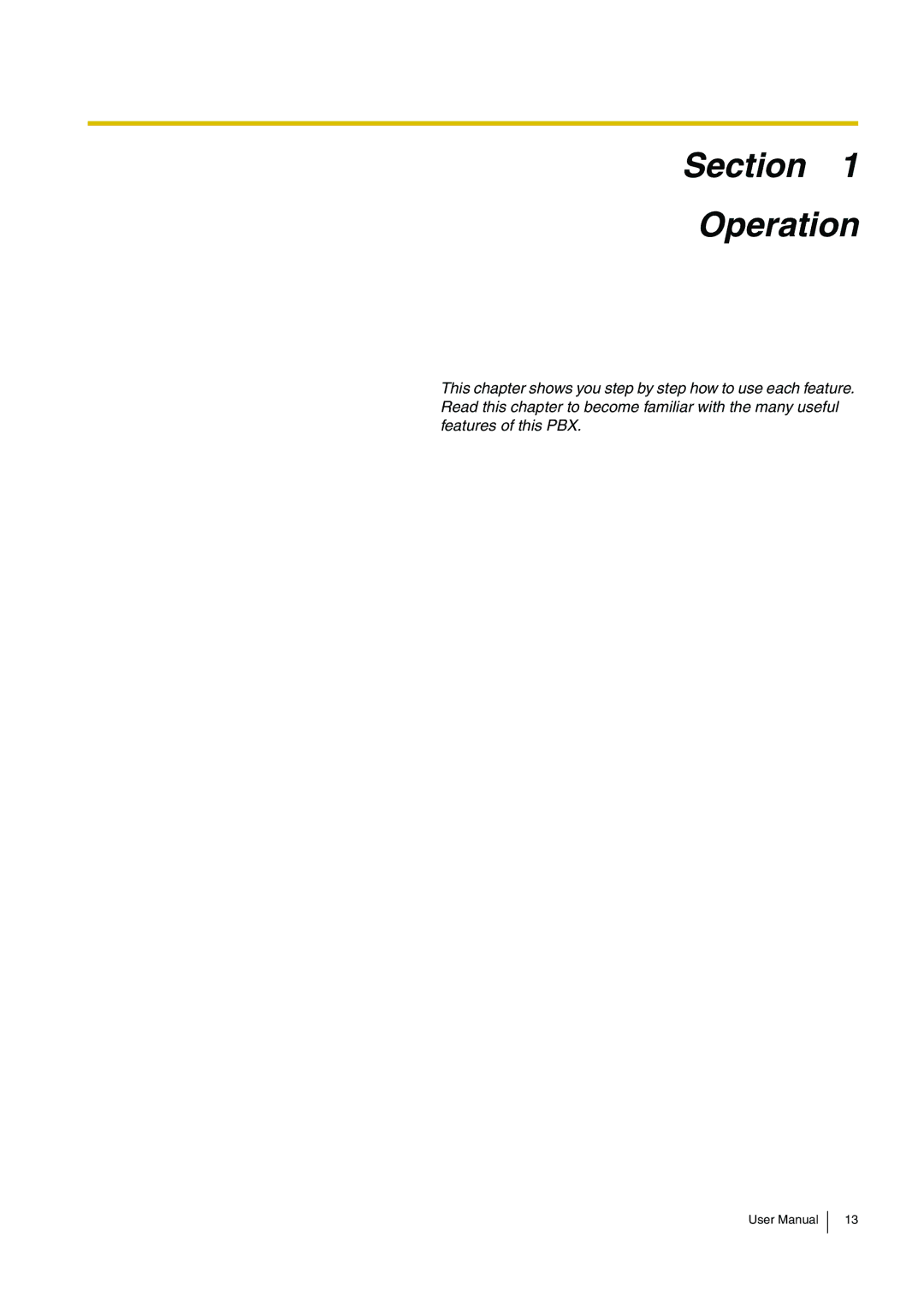 Panasonic KX-TDA200 user manual Section Operation 