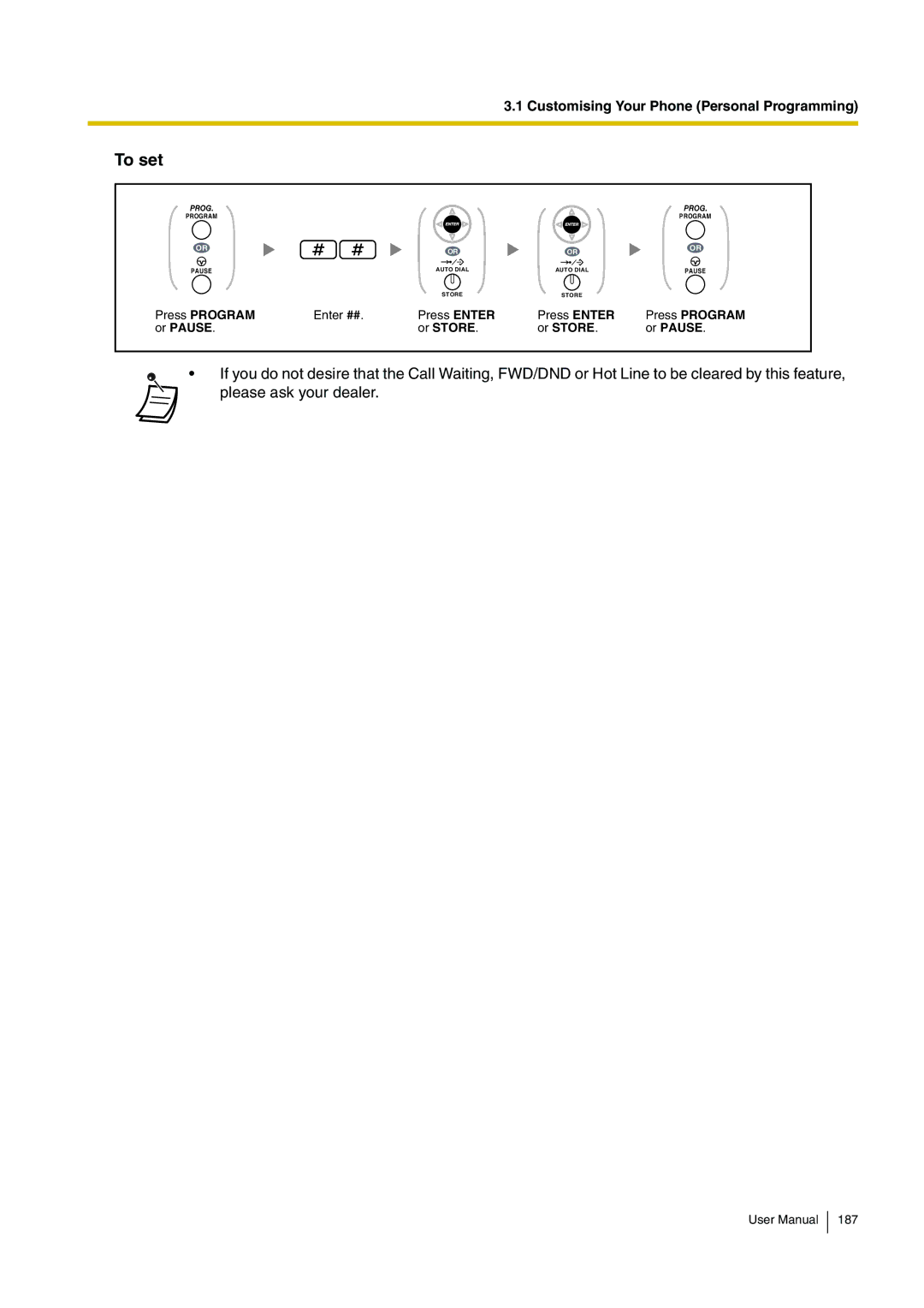 Panasonic KX-TDA200 user manual Press Program 