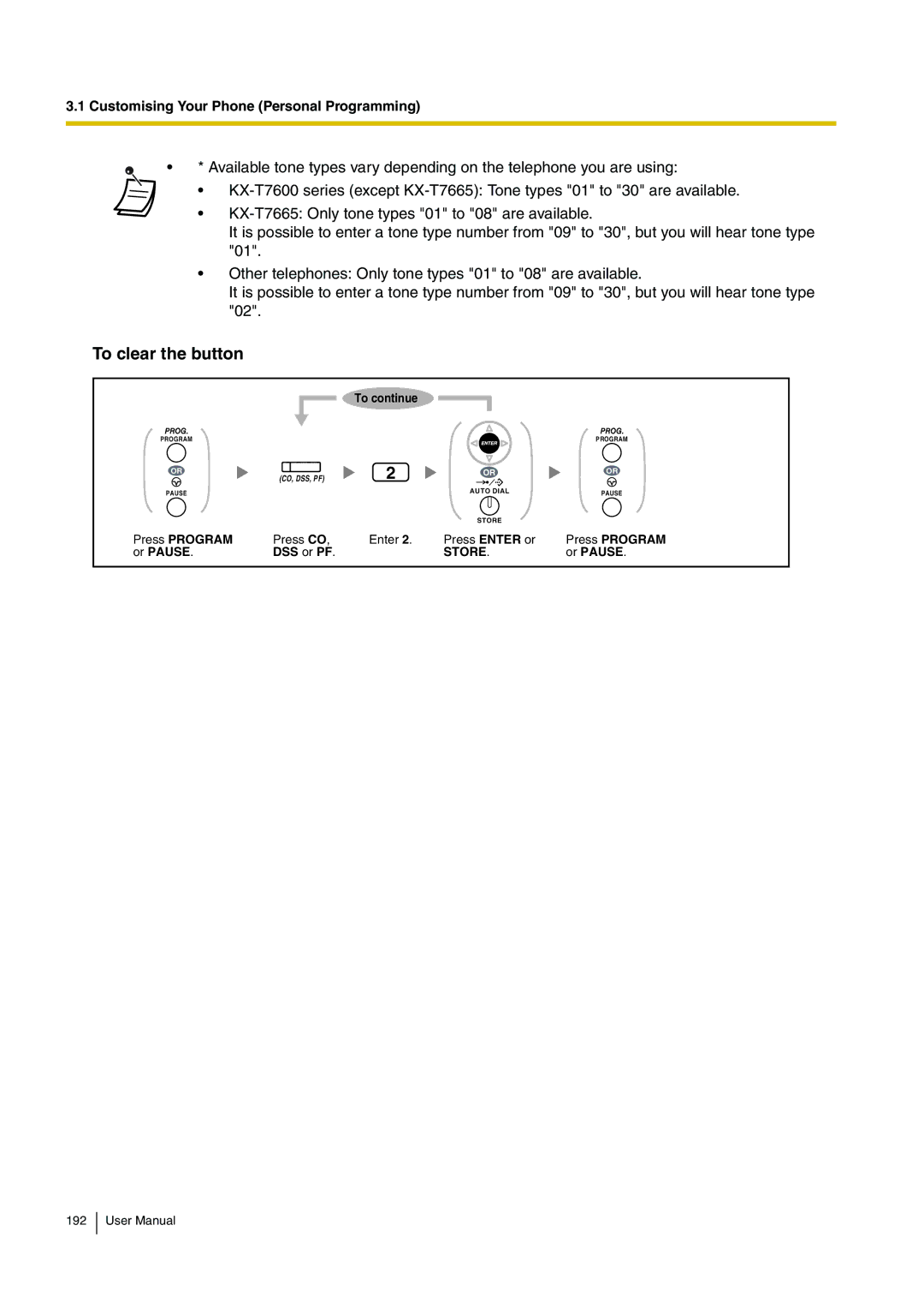 Panasonic KX-TDA200 user manual To clear the button 