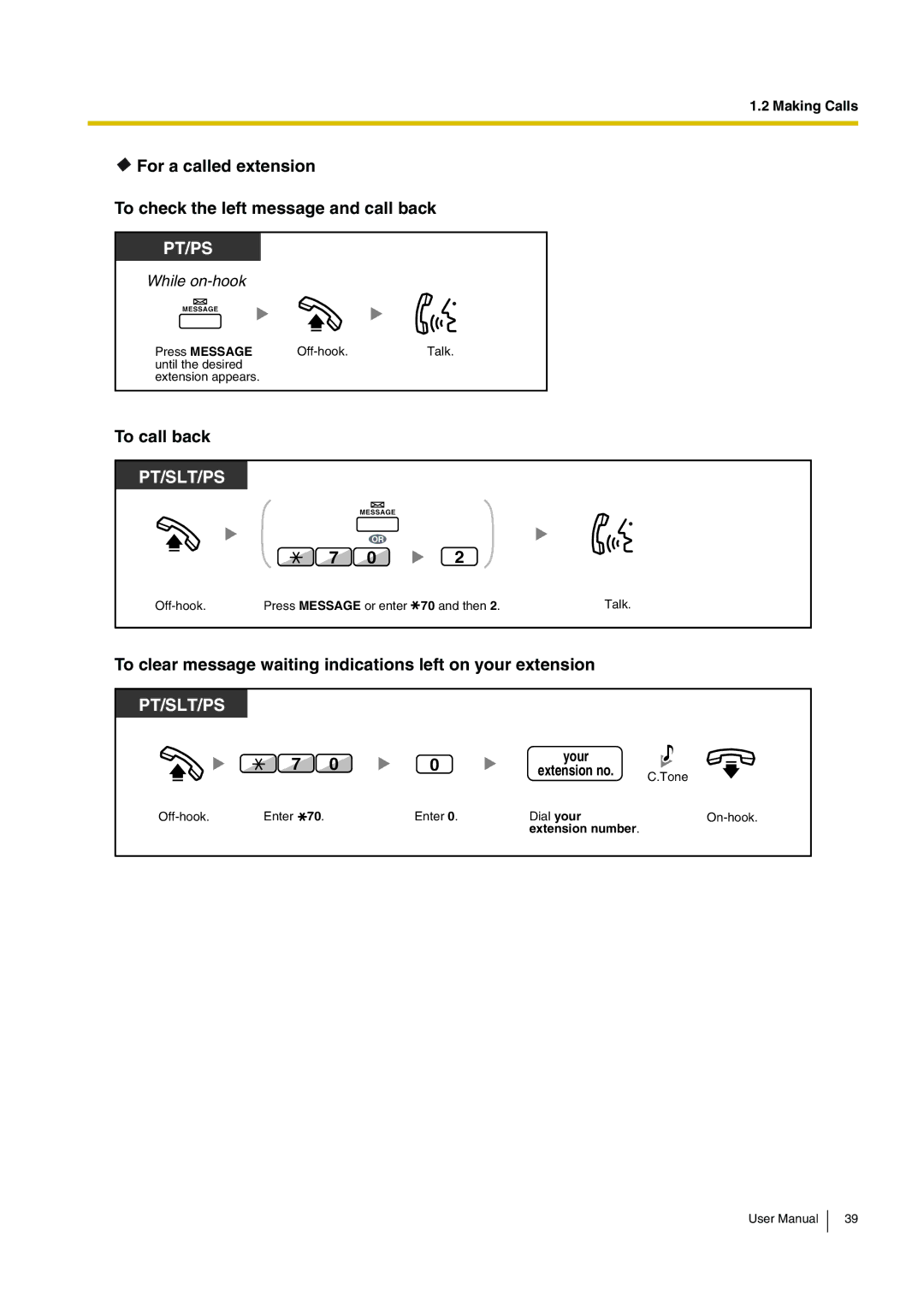 Panasonic KX-TDA200 user manual To call back, To clear message waiting indications left on your extension 