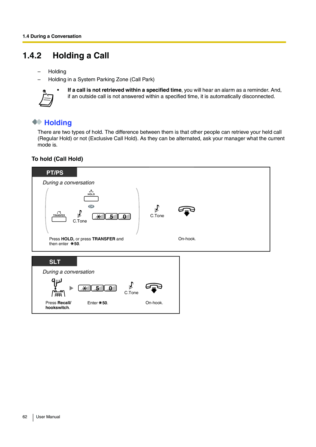 Panasonic KX-TDA200 user manual Holding a Call, To hold Call Hold 