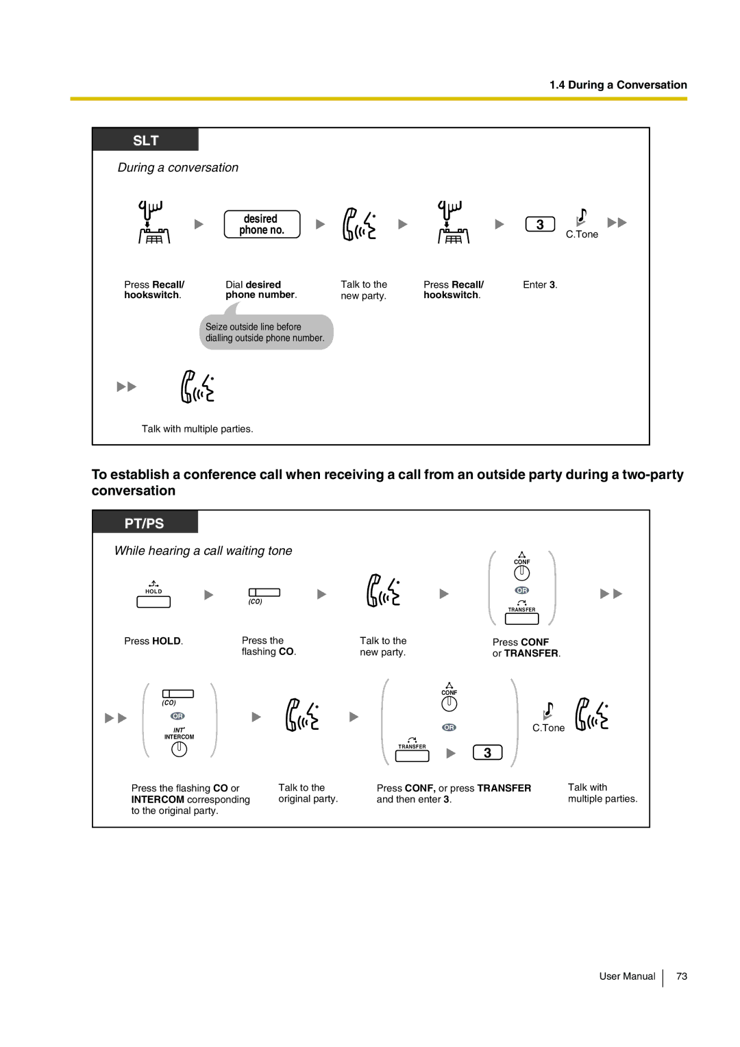 Panasonic KX-TDA200 user manual Press Recall Dial desired 