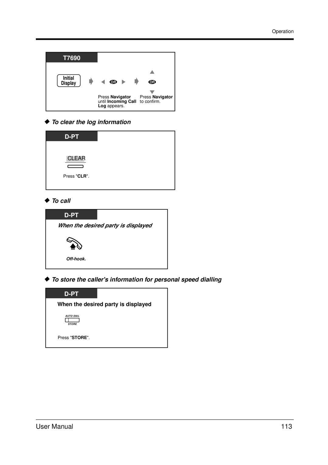 Panasonic KX-TDA200 user manual 113, To clear the log information 