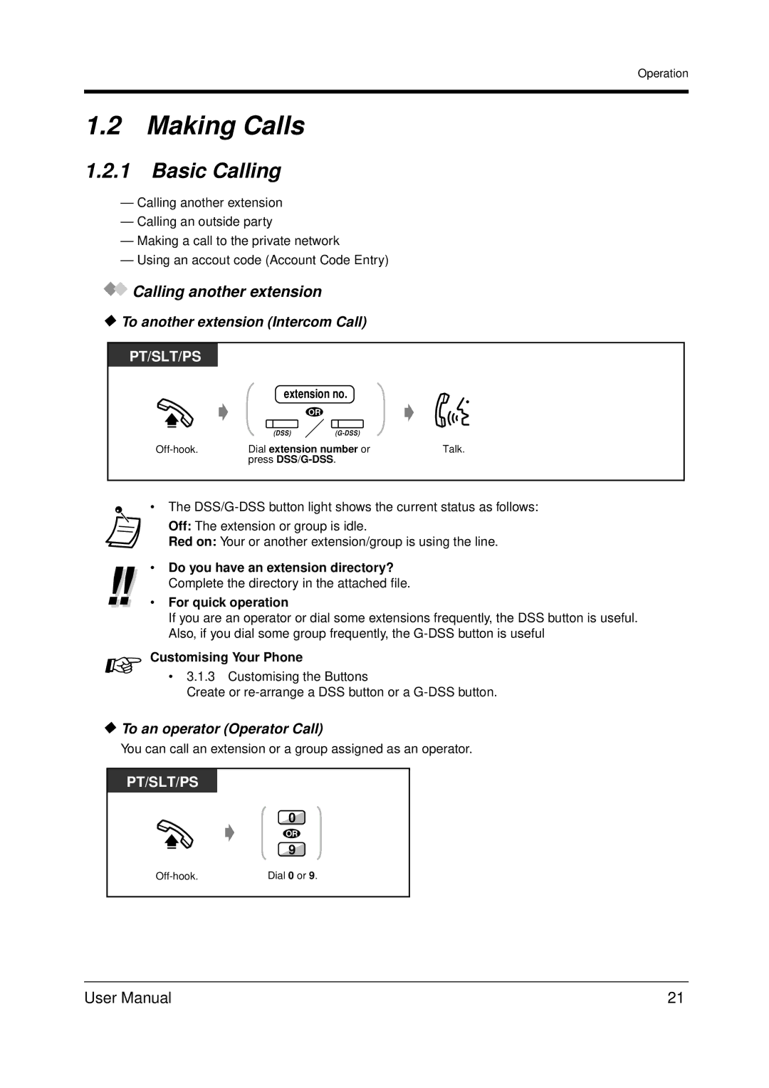 Panasonic KX-TDA200 user manual Making Calls, Basic Calling, Calling another extension, To another extension Intercom Call 