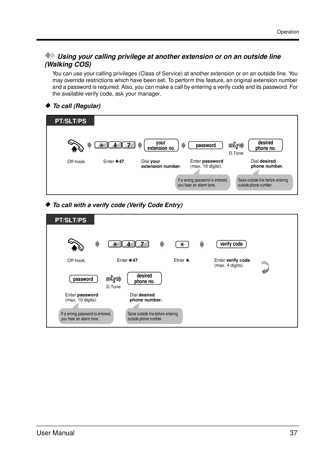 Panasonic KX-TDA200 user manual To call Regular, To call with a verify code Verify Code Entry, Password, Verify code 