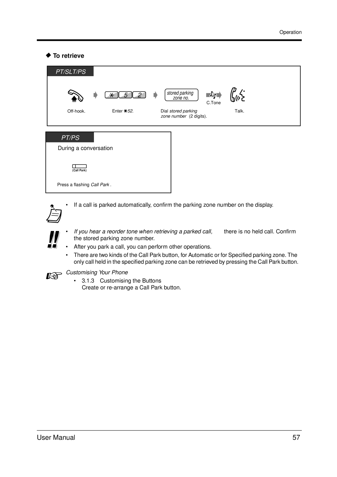 Panasonic KX-TDA200 user manual Press a flashing Call Park 