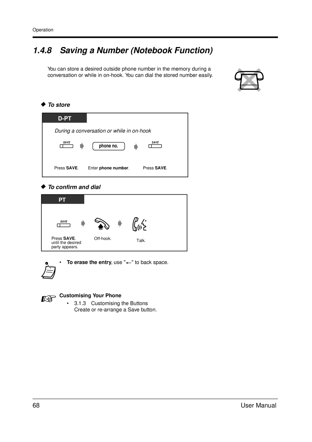 Panasonic KX-TDA200 user manual Saving a Number Notebook Function, To store, To confirm and dial 