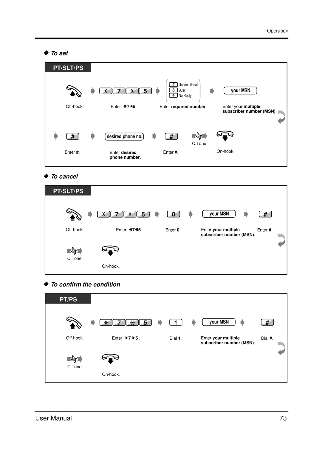 Panasonic KX-TDA200 user manual To confirm the condition, Your MSN 