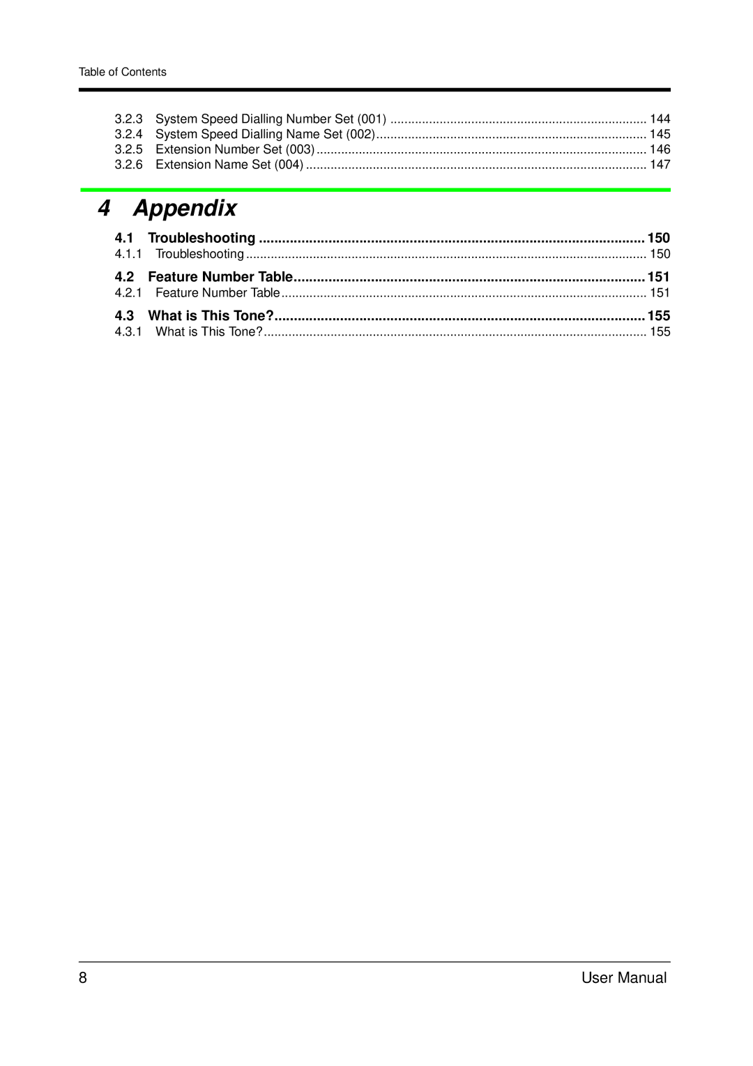 Panasonic KX-TDA200 user manual Appendix 