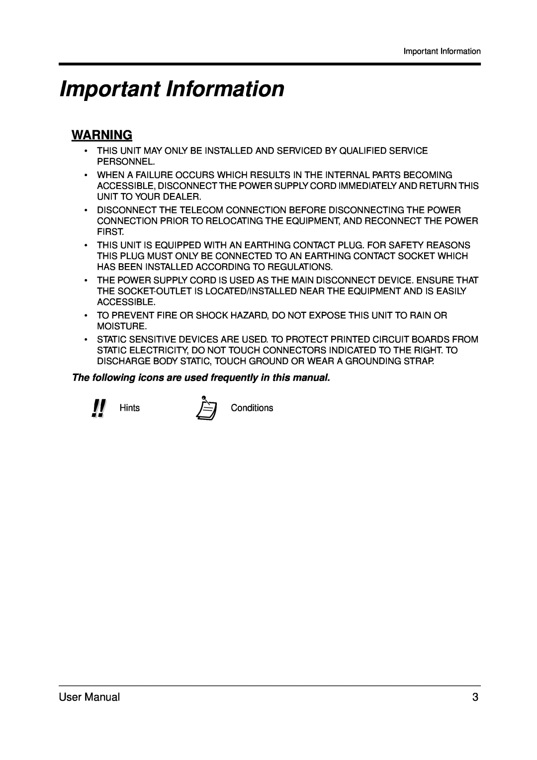 Panasonic KX-TDA200 user manual Important Information, Hints 