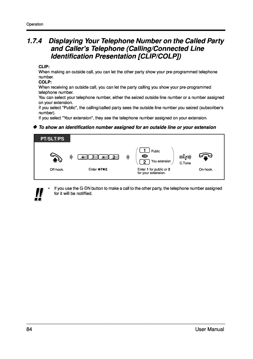 Panasonic KX-TDA200 user manual Pt/Slt/Ps, Clip, Colp 