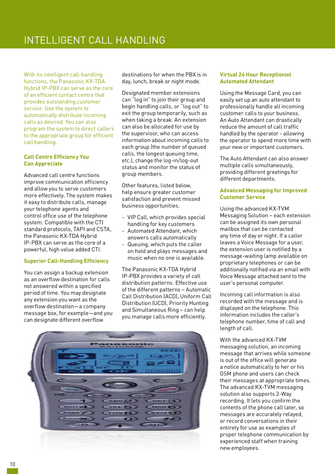 Panasonic KX-TDA200AL manual Call Centre Efficiency You Can Appreciate, Superior Call-Handling Efficiency 