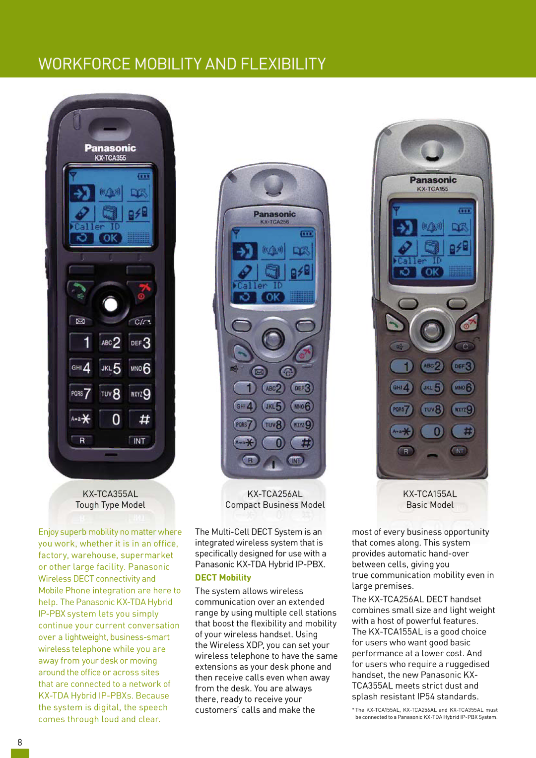 Panasonic KX-TDA200AL manual Workforce Mobility and Flexibility, Dect Mobility 