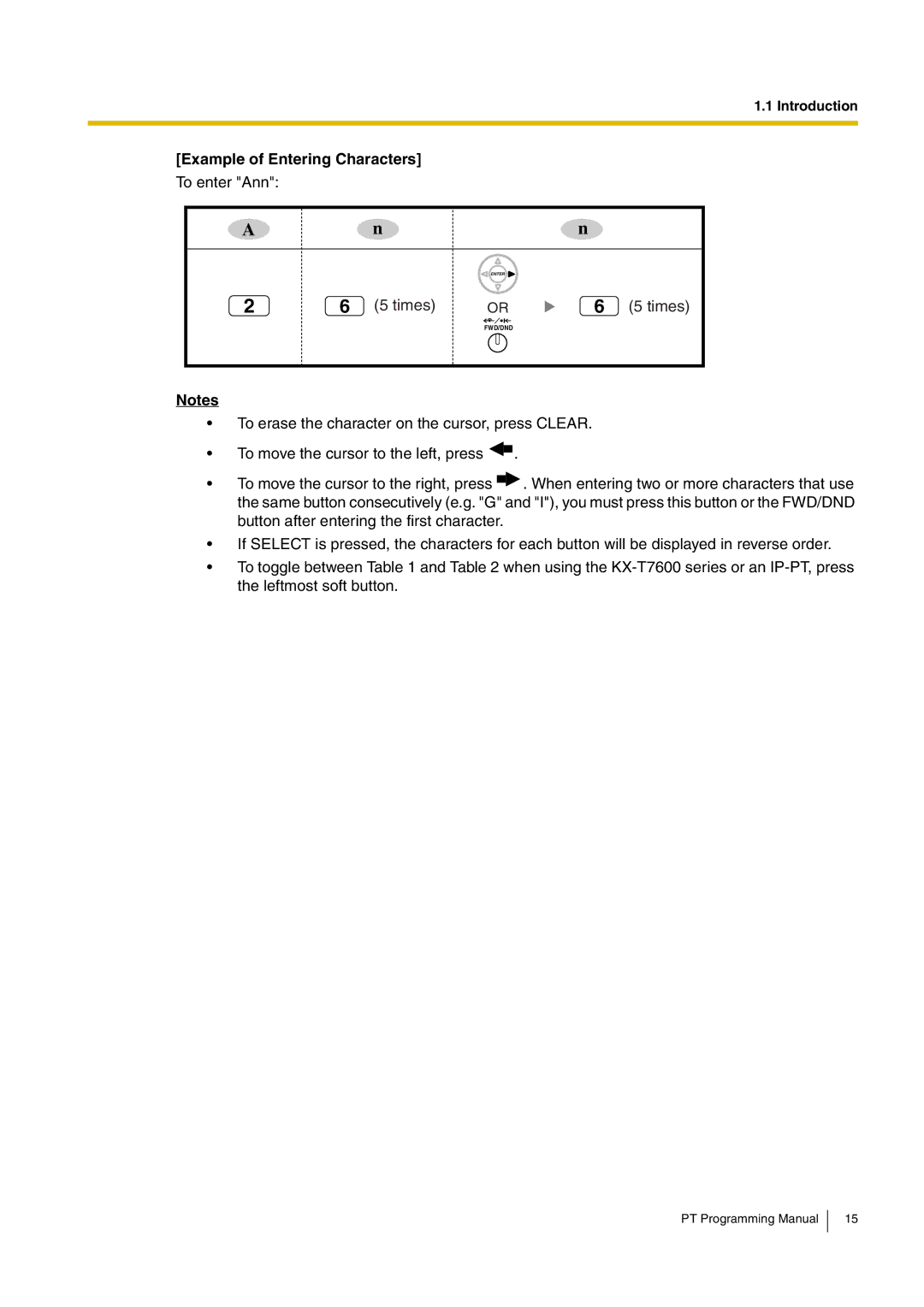 Panasonic KX-TDA30 manual Times, Example of Entering Characters 