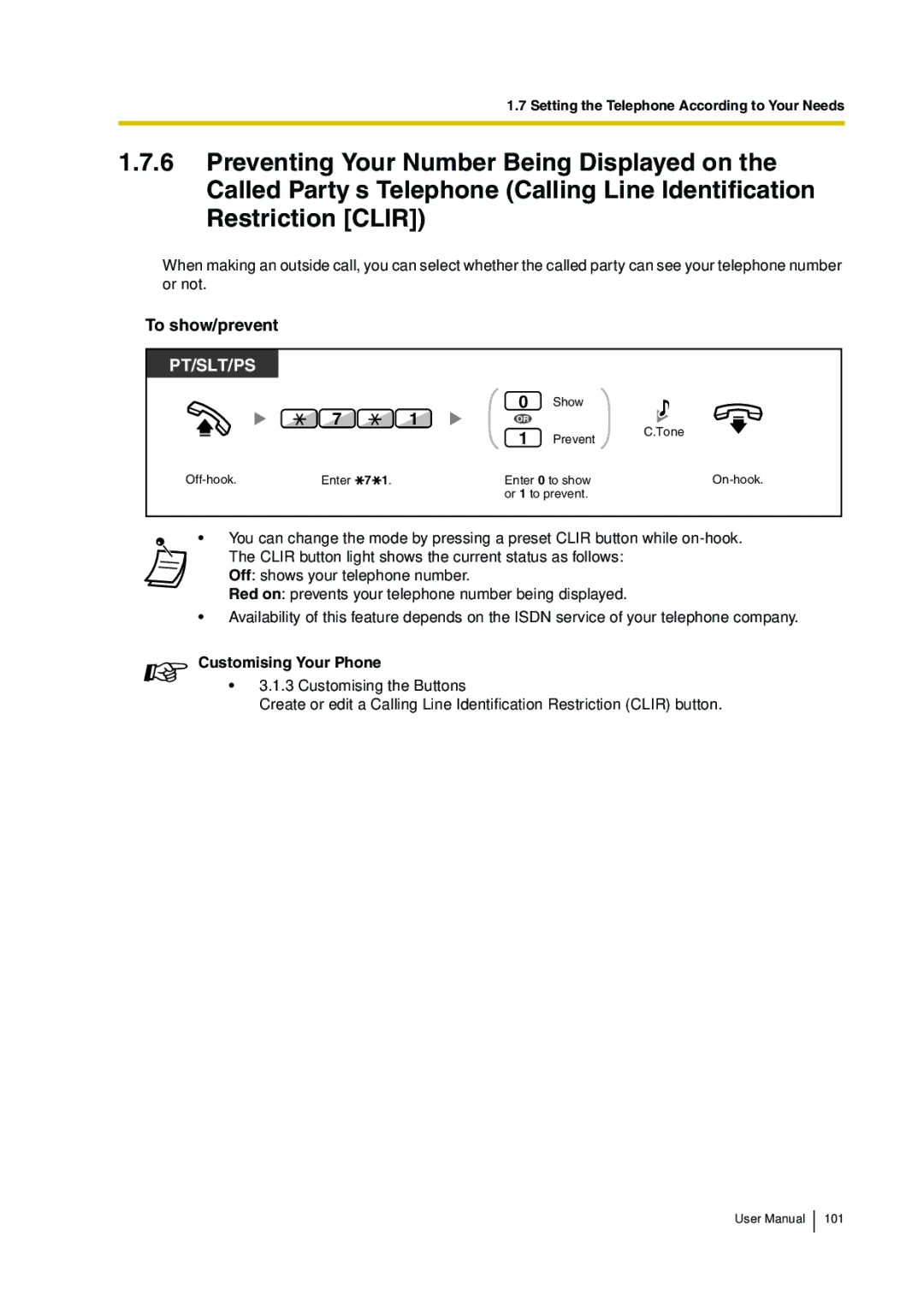 Panasonic KX-TDA30 user manual Pt/Slt/Ps 