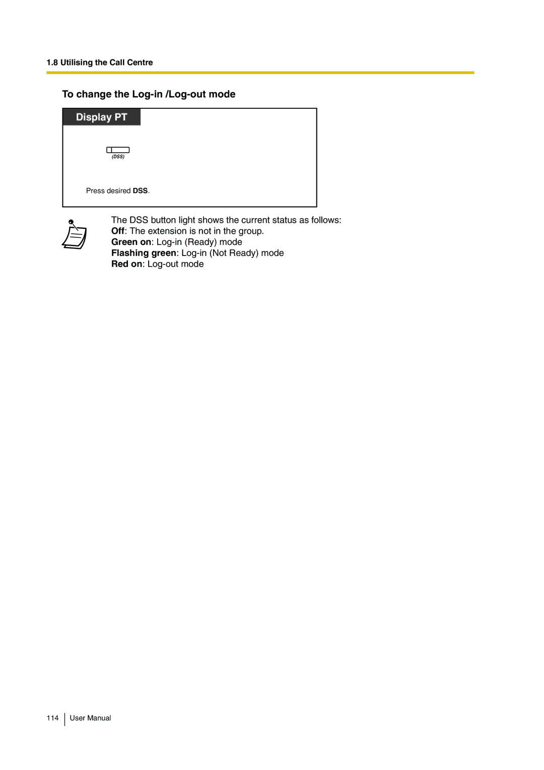 Panasonic KX-TDA30 user manual To change the Log-in /Log-out mode 