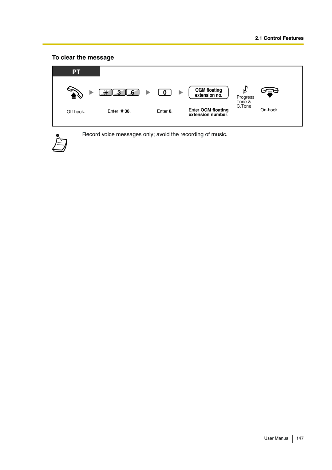 Panasonic KX-TDA30 user manual To clear the message 