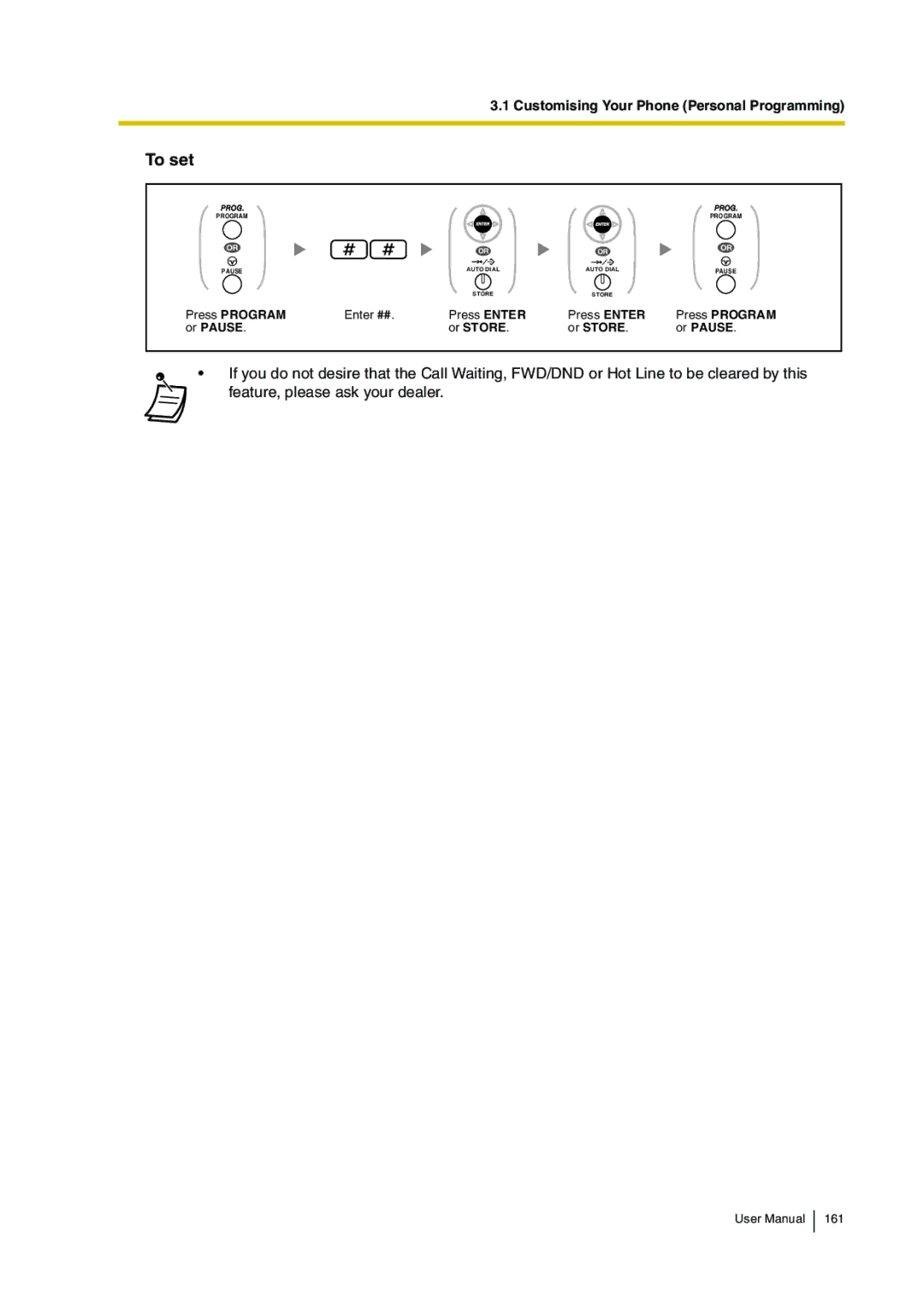 Panasonic KX-TDA30 user manual Press Program 