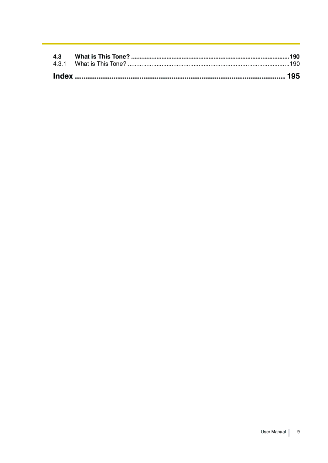 Panasonic KX-TDA30 user manual What is This Tone? 190 