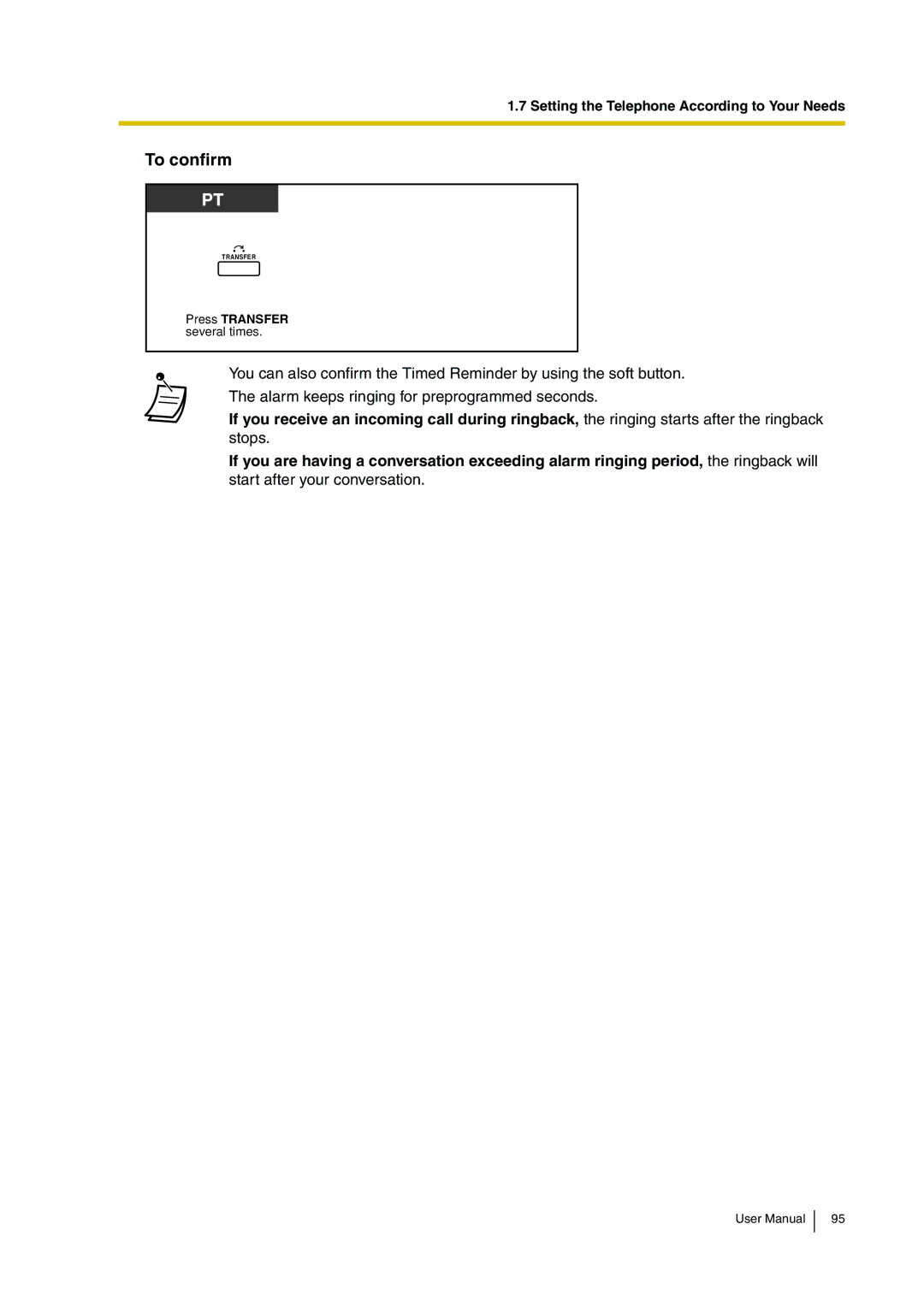 Panasonic KX-TDA30 user manual To confirm 