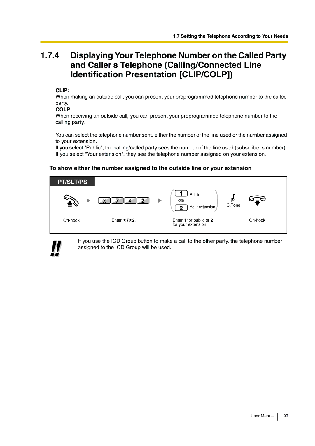 Panasonic KX-TDA30 user manual Clip 