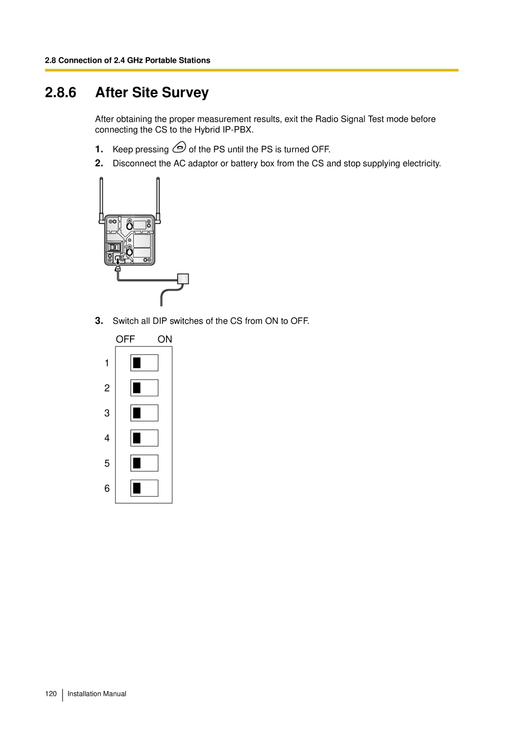 Panasonic KX-TDA30 installation manual After Site Survey 