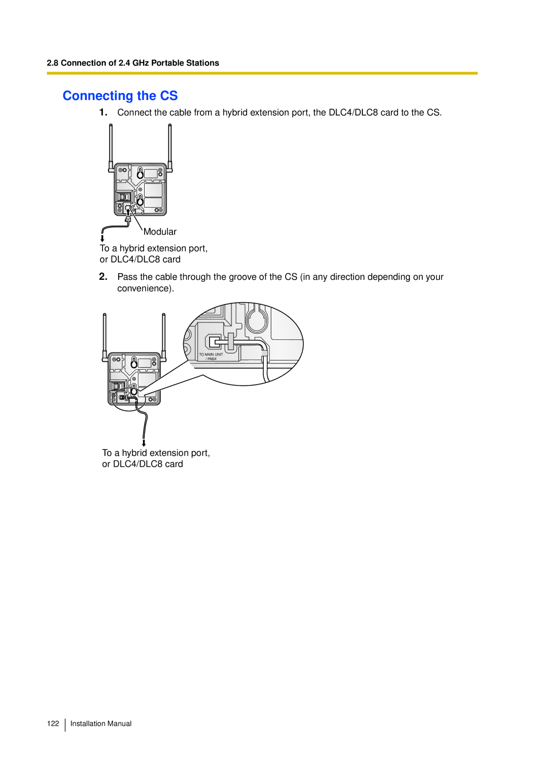 Panasonic KX-TDA30 installation manual Connecting the CS 