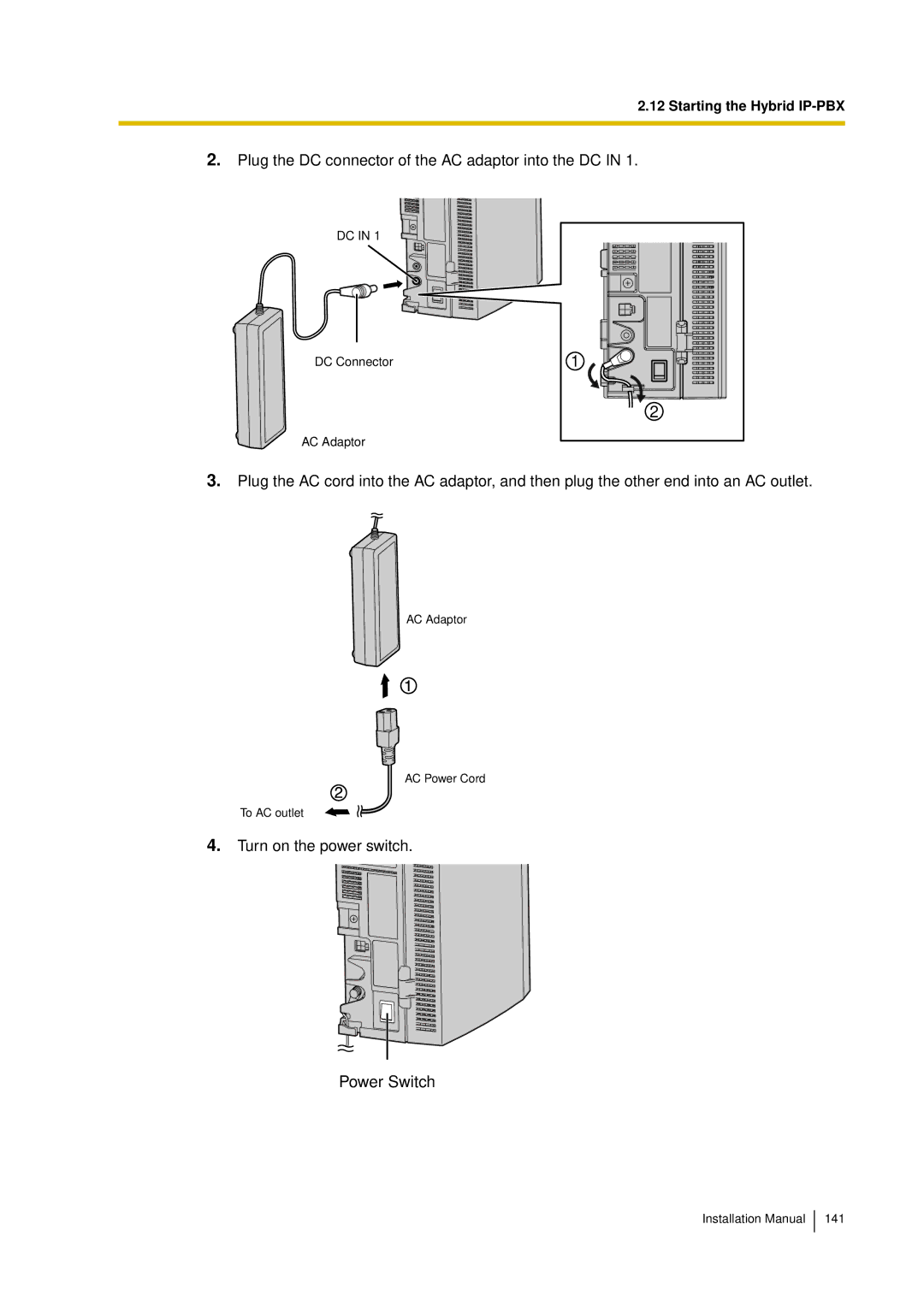 Panasonic KX-TDA30 installation manual Power Switch 