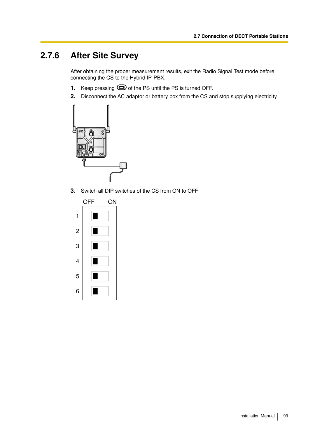 Panasonic KX-TDA30 installation manual After Site Survey 