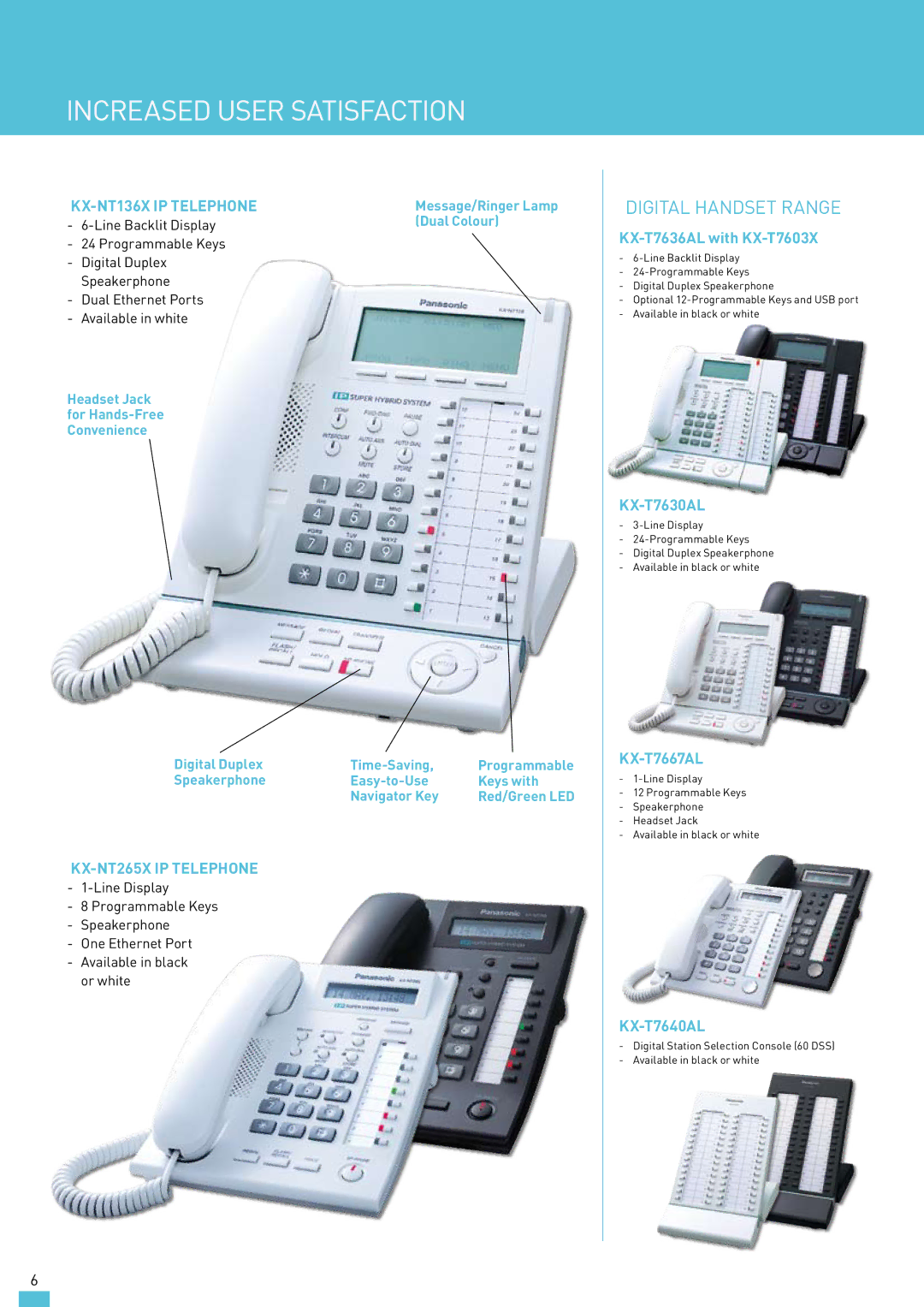 Panasonic KX-TDA30AL manual KX-T7636AL with KX-T7603X, KX-T7630AL, KX-T7667AL, KX-T7640AL 