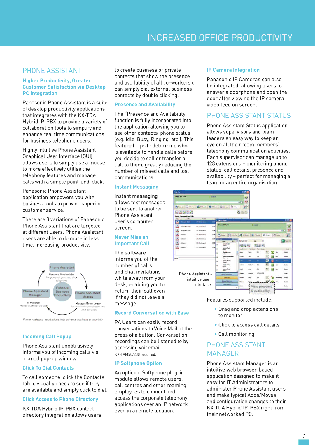 Panasonic KX-TDA30AL manual Increased Office Productivity 