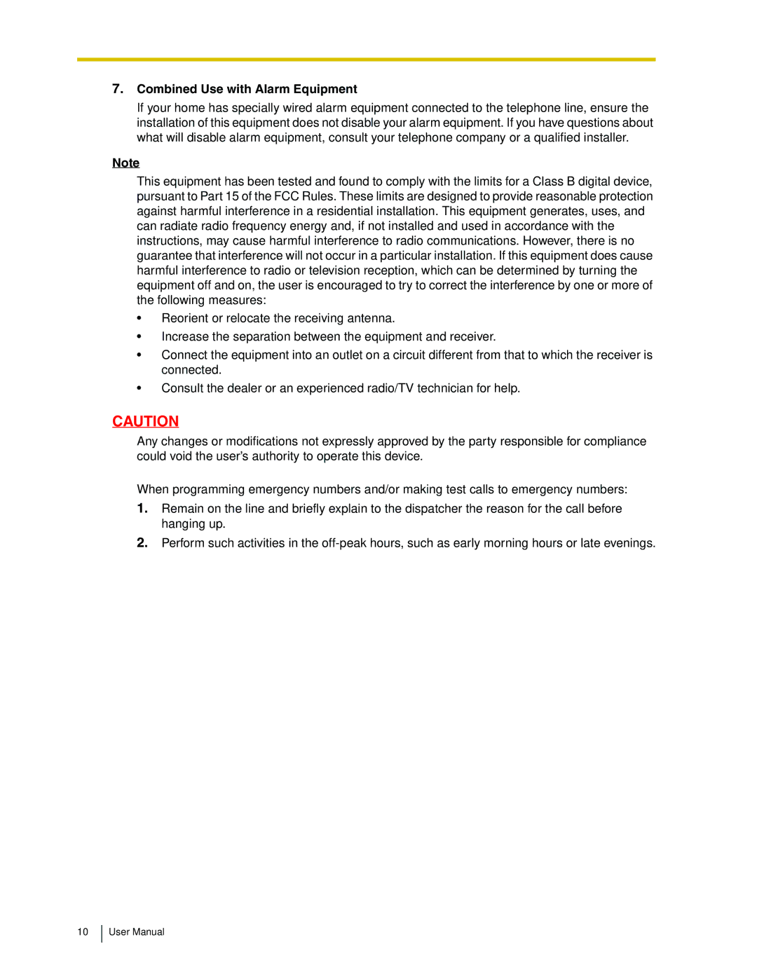 Panasonic KX-TDA50 user manual Combined Use with Alarm Equipment 