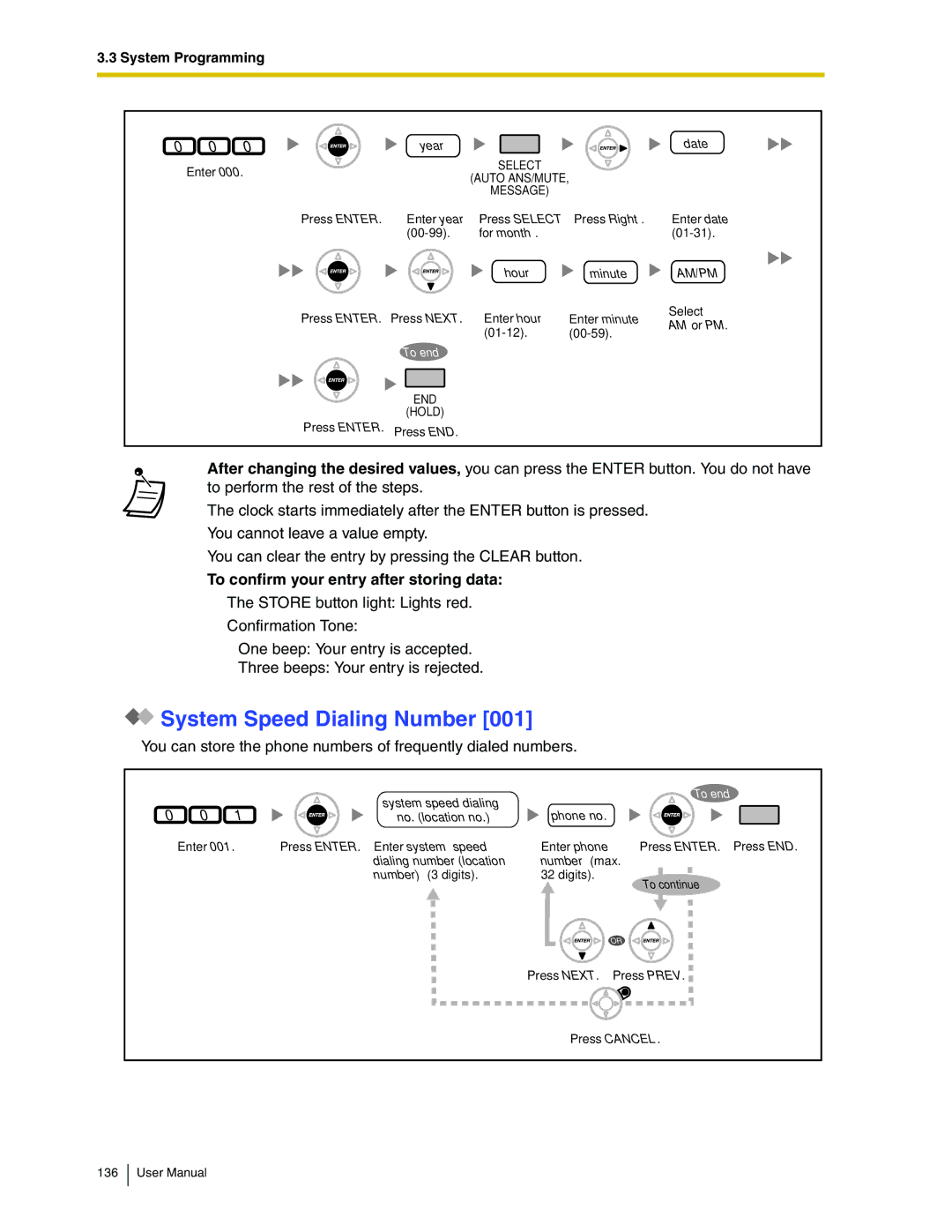 Panasonic KX-TDA50 user manual System Speed Dialing Number, To confirm your entry after storing data 