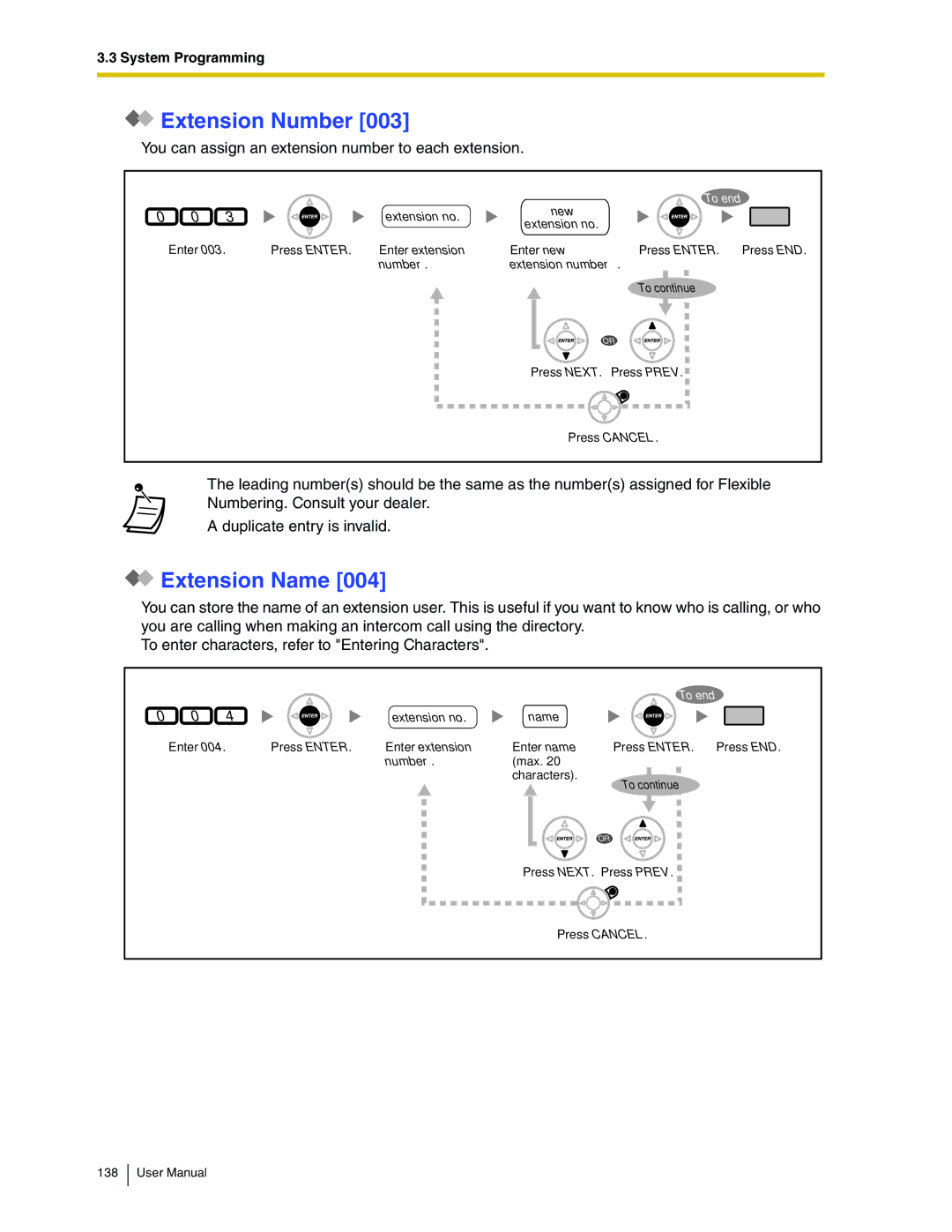 Panasonic KX-TDA50 user manual Extension Number, Extension Name 