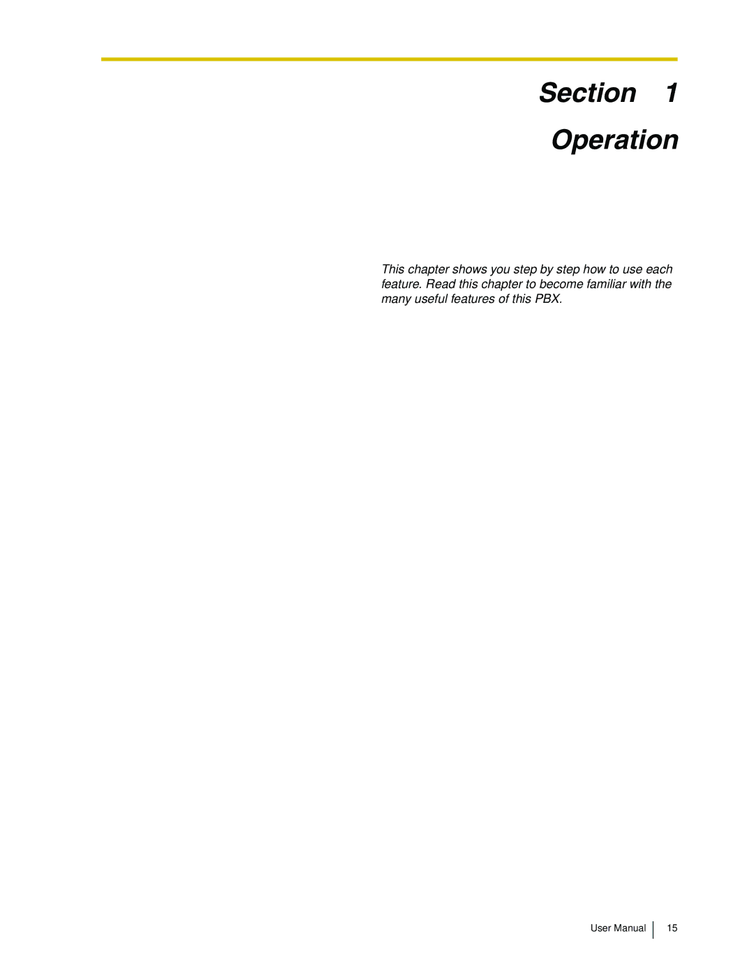 Panasonic KX-TDA50 user manual Section Operation 