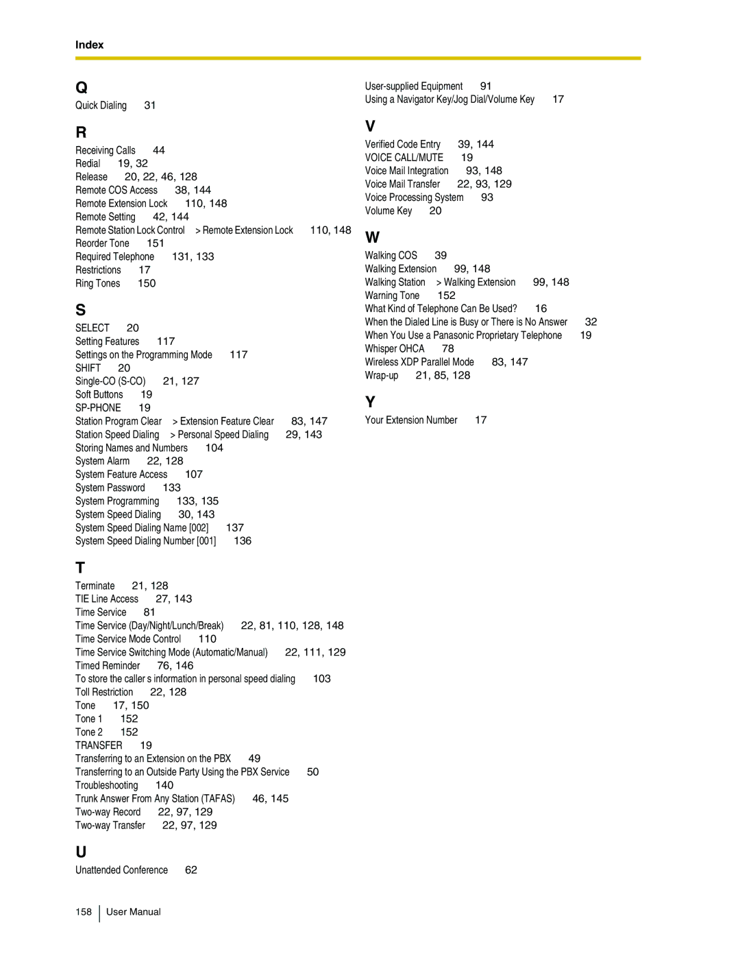 Panasonic KX-TDA50 user manual Shift 