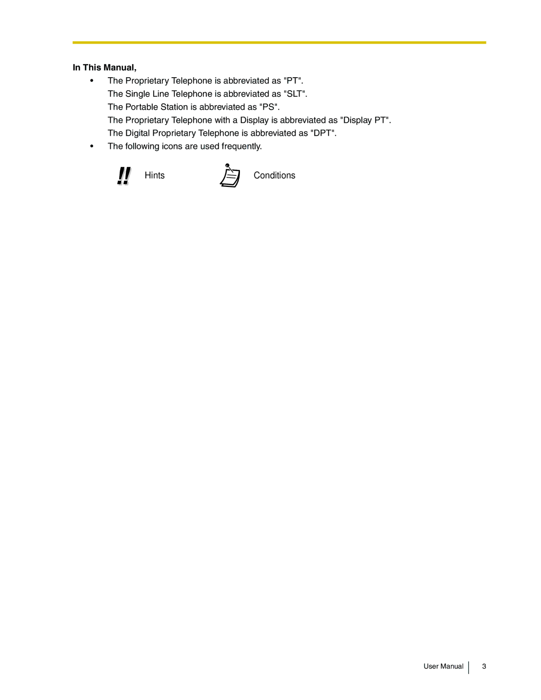 Panasonic KX-TDA50 user manual This Manual 