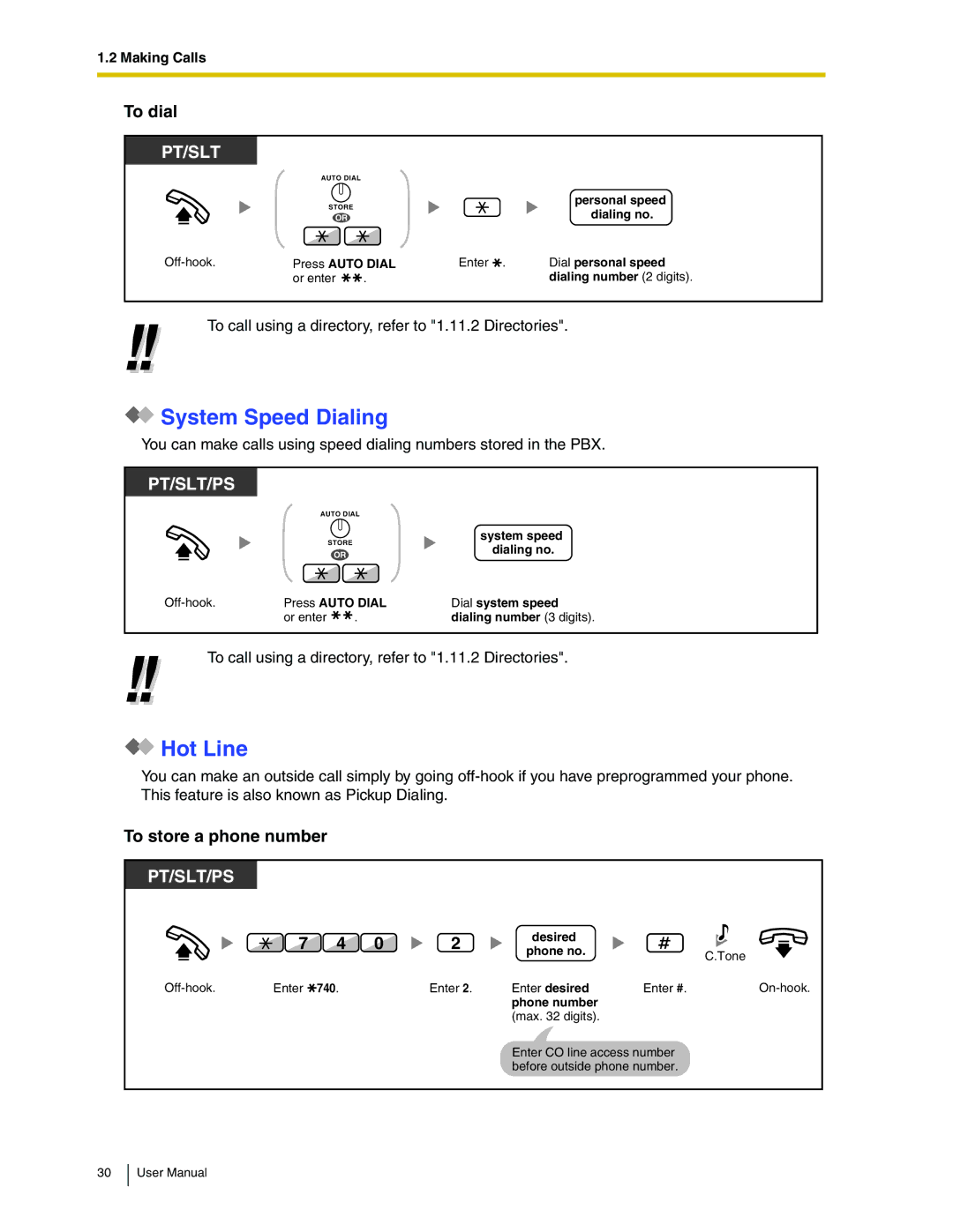 Panasonic KX-TDA50 user manual System Speed Dialing, Hot Line, To dial 