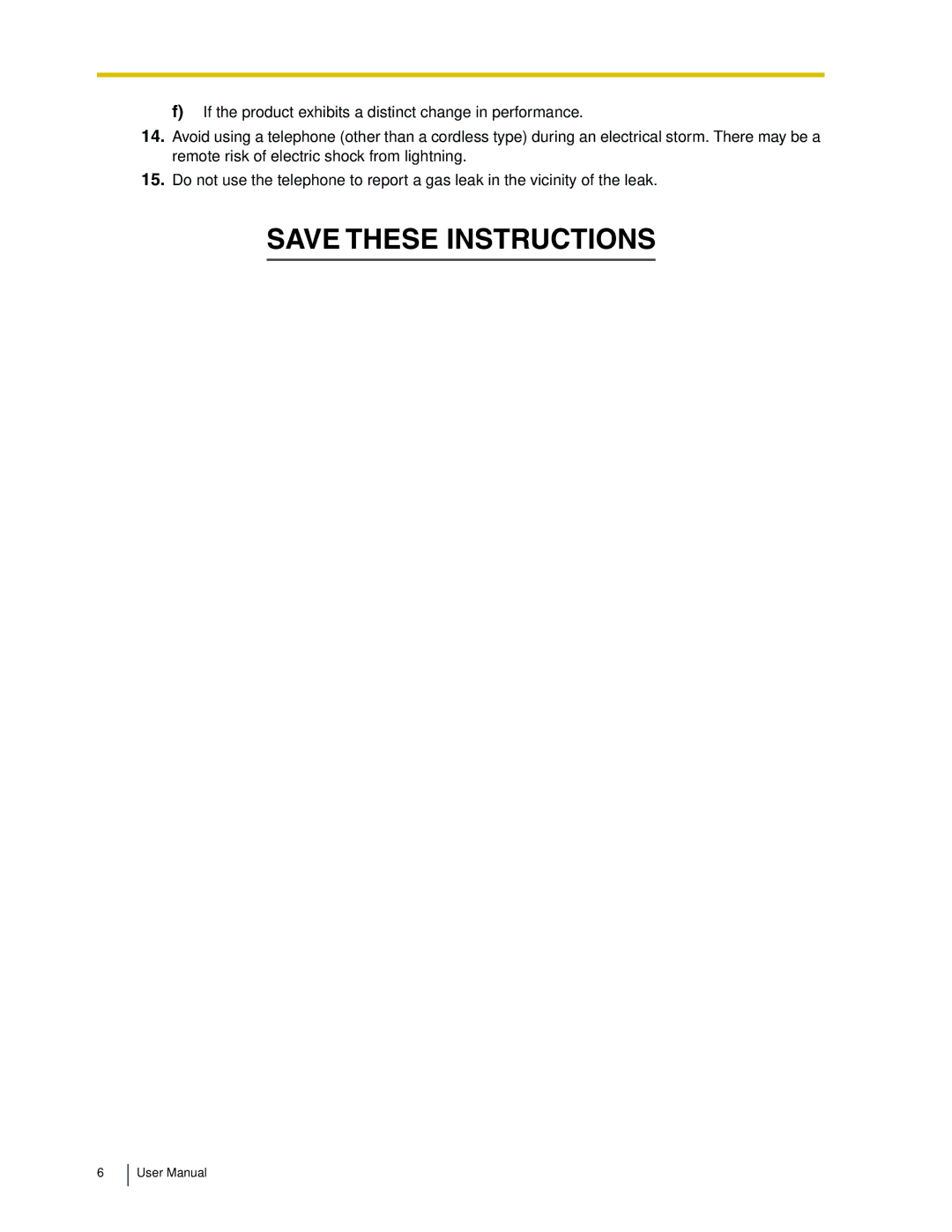 Panasonic KX-TDA50 user manual Savethese Instructions 