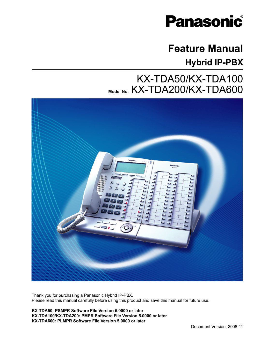 Panasonic KX-TDA50 manual Feature Manual 