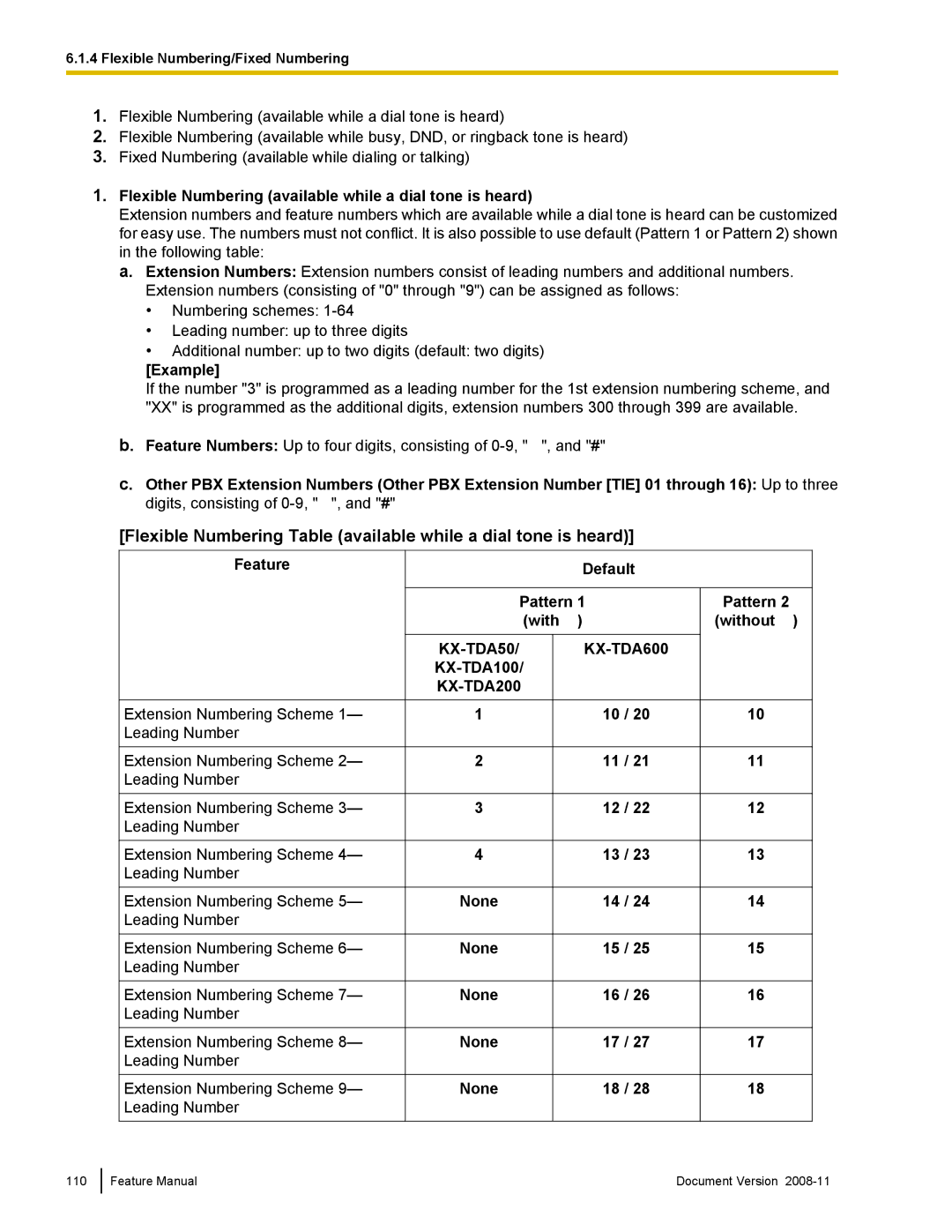 Panasonic KX-TDA50 manual Flexible Numbering available while a dial tone is heard, Example 