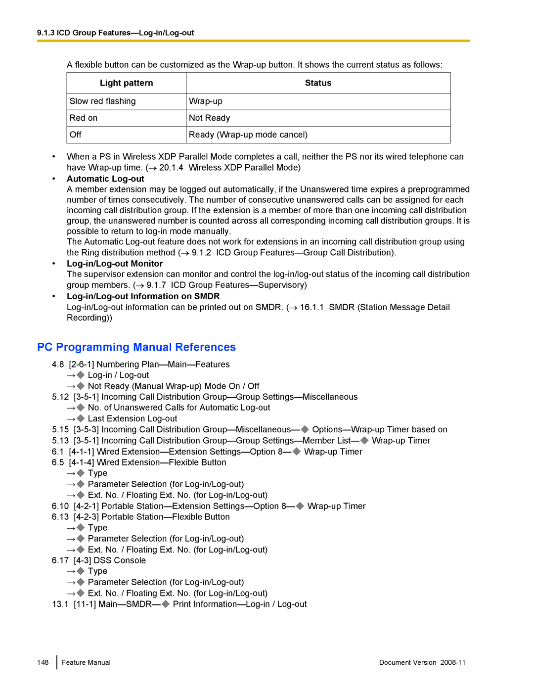 Panasonic KX-TDA50 manual Automatic Log-out, Log-in/Log-out Information on Smdr 