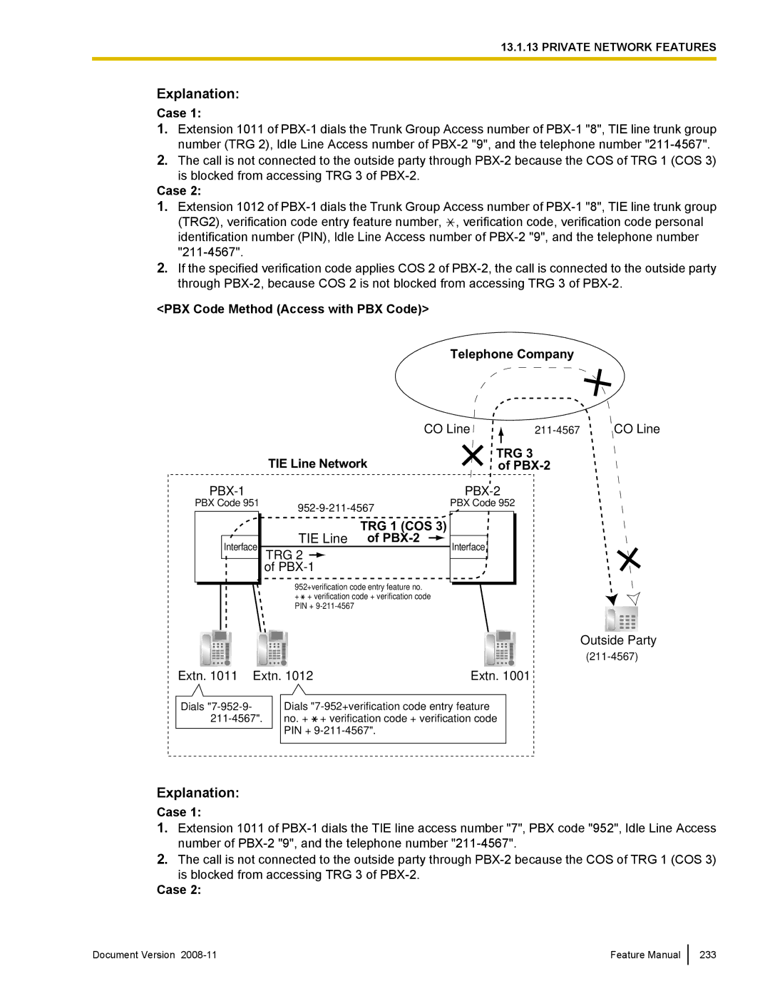 Panasonic KX-TDA50 manual Case, Extn Extn 