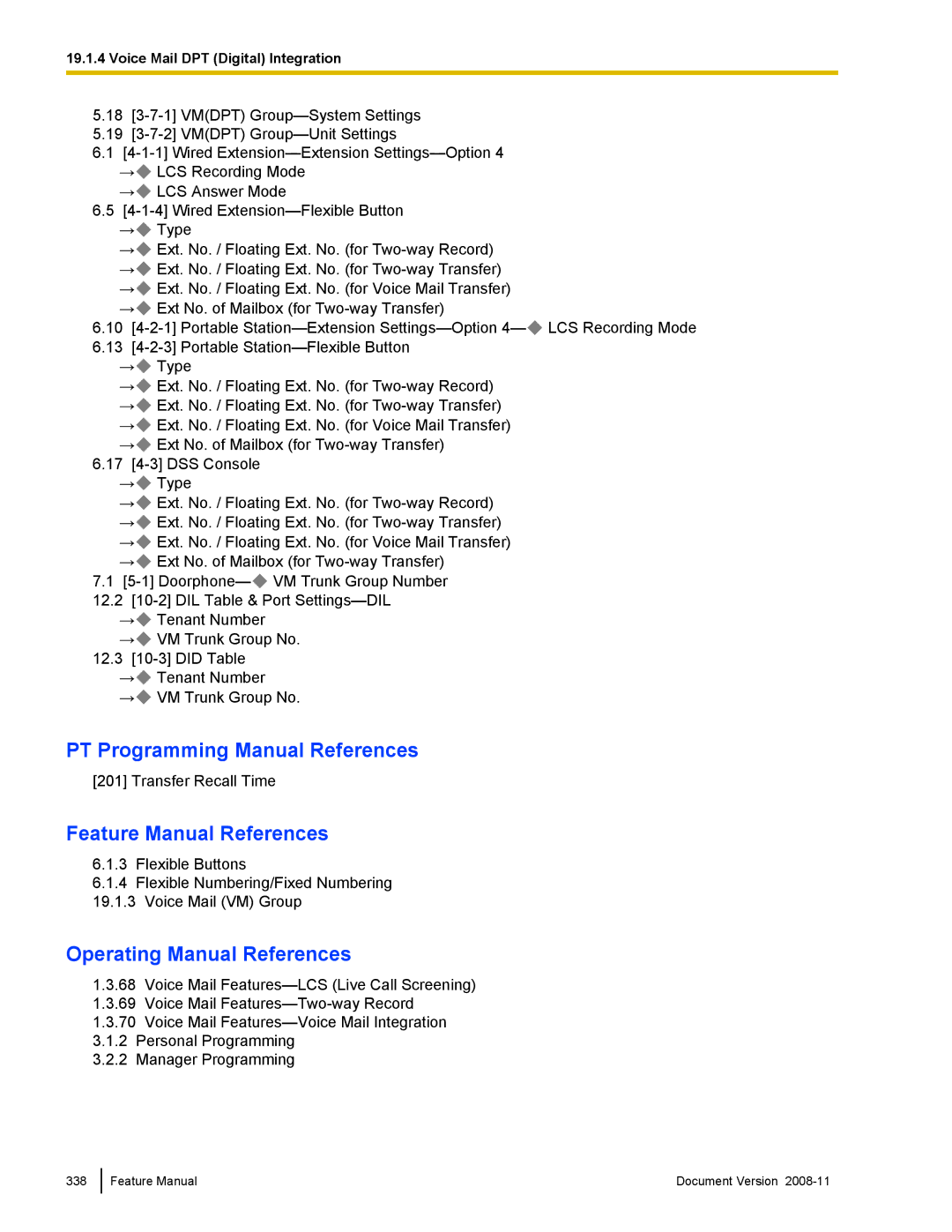 Panasonic KX-TDA50 manual Feature Manual Document Version 