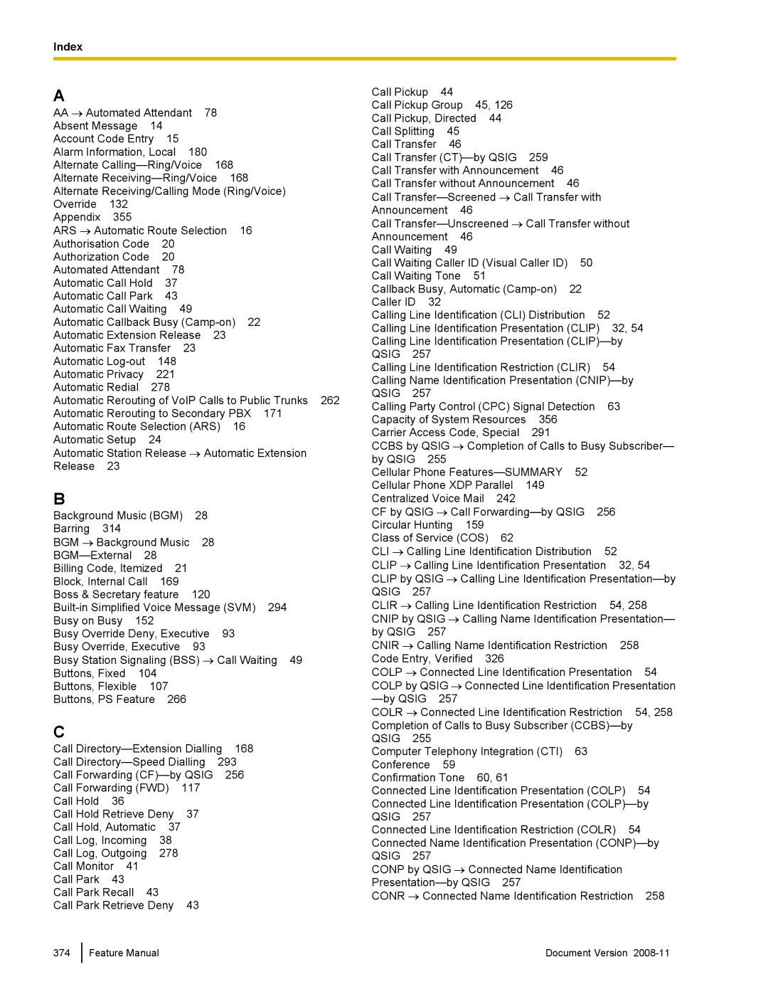 Panasonic KX-TDA50 manual Index 