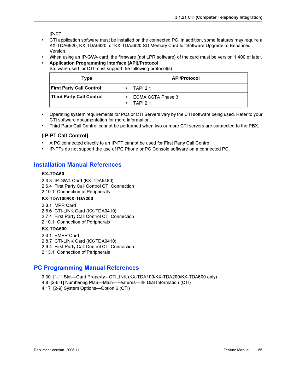 Panasonic KX-TDA50 manual IP-PT Call Control, Ip-Pt 