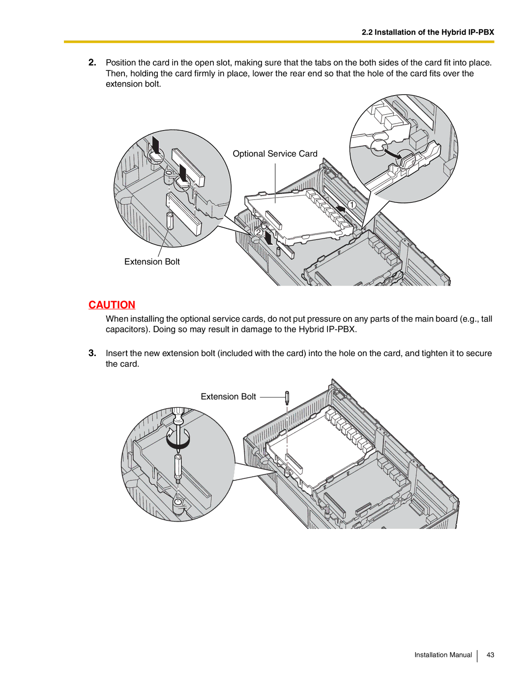 Panasonic KX-TDA50 installation manual Installation of the Hybrid IP-PBX 